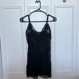Elegant Black Lace Slip Dress